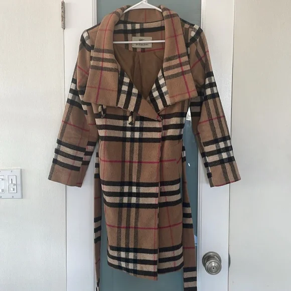 Burberry Nova Check Trench Coat Jackets & Coats